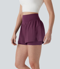 Breezeful™ High Waisted 2-in-1 Quick Dry Workout Shorts with Pockets