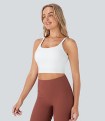 SoftlyZero™ Plush Basic Padded Cropped Low Support Running Cami Top DD-F Cups