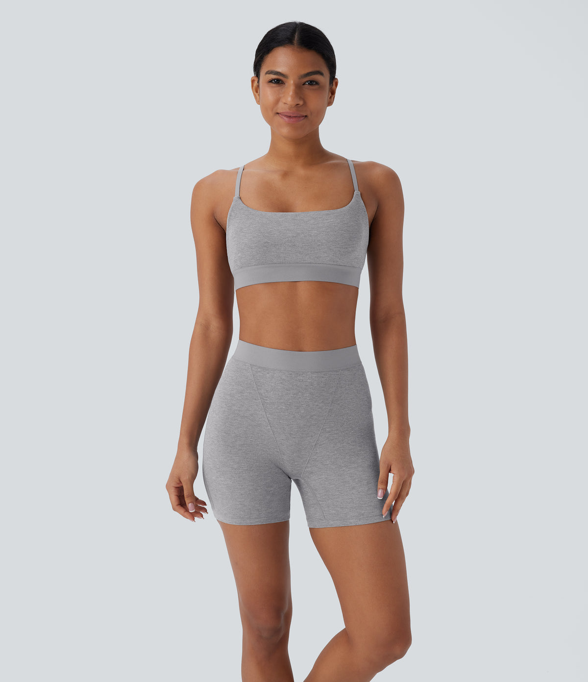 High Stretch Ribbed Knit Lounge Bra