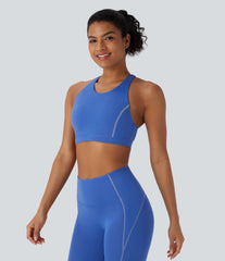 SpeedWave™ Medium Support Reflective Racerback Cut Out Quick Dry Hiking Sports Bra A-D Cups