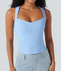 Sweetheart Neck Slim Casual Tank Top