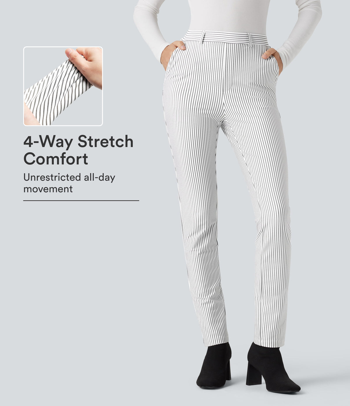 Halara Flex™ High Waisted Skinny Stripe Work Pants with Pockets