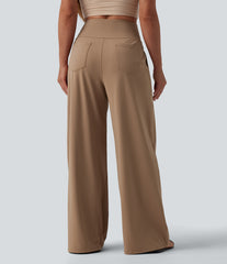 SoftlyZero™ Airy High Waisted Tummy Control Wide Leg Baggy InstantCool Casual Pants with Pockets-UPF50+
